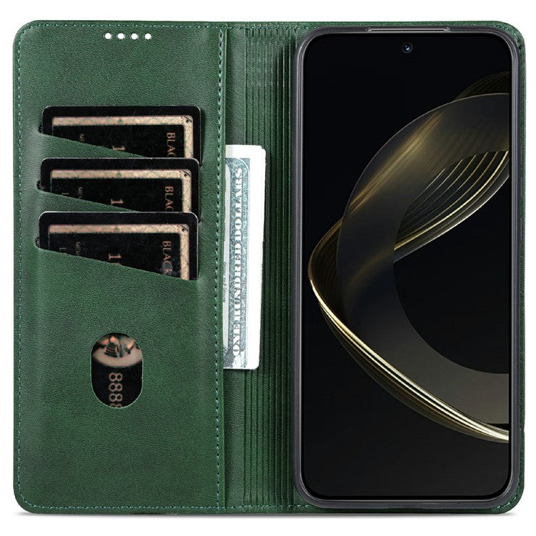 AZNS For Samsung Galaxy A26 5G Case Cowhide Texture PU Leather Wallet Phone Cover - Green