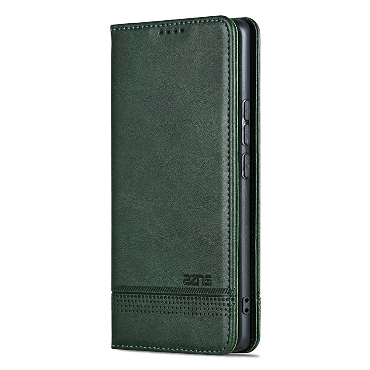 AZNS For Samsung Galaxy A26 5G Case Cowhide Texture PU Leather Wallet Phone Cover - Green