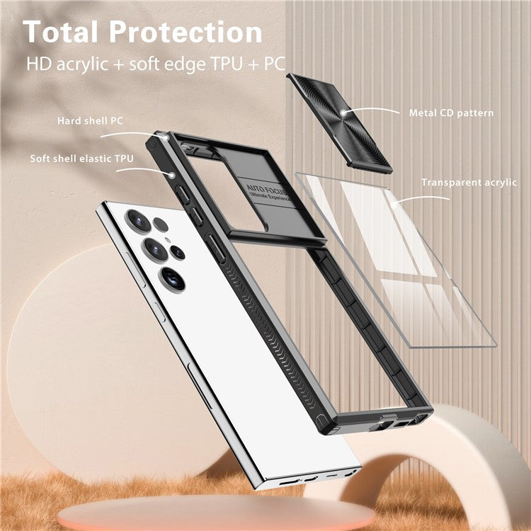 For Samsung Galaxy S25 Ultra Case TPU + PC Clear Phone Cover - Black