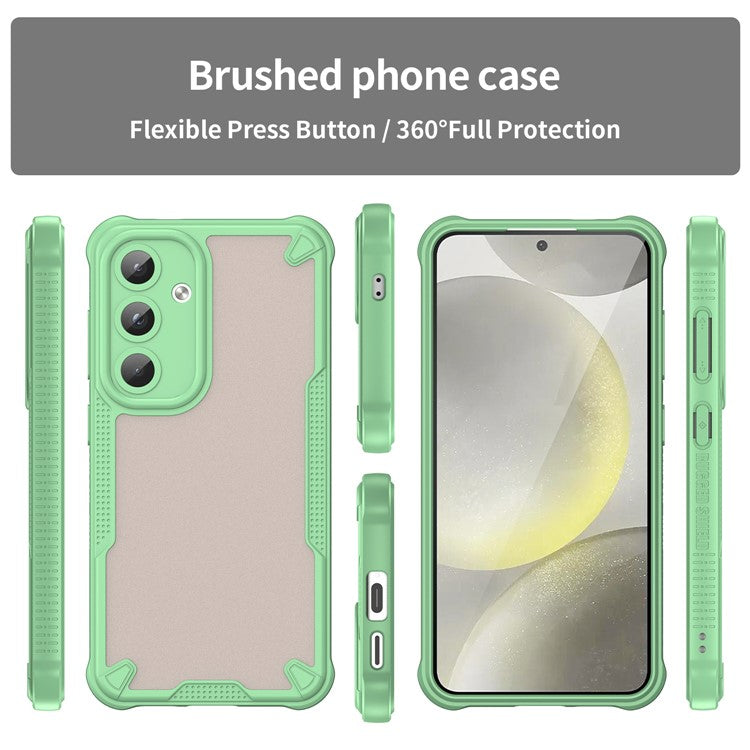 WANLONFENG MFFJ Series For Samsung Galaxy S24 FE Case Anti Drop TPU Phone Back Cover with Screen Film - Green
