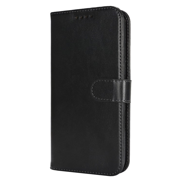 For iPhone 16 Plus Case R61 Texture Wallet Leather Flip Phone Cover - Black