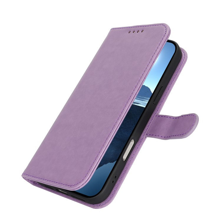 For iPhone 16 Case R61 Texture Wallet Leather Flip Phone Cover - Purple