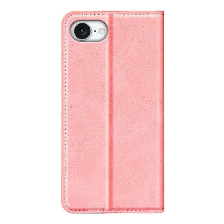 For iPhone SE (2025) Case Skin Touch Leather Wallet Phone Cover - Pink