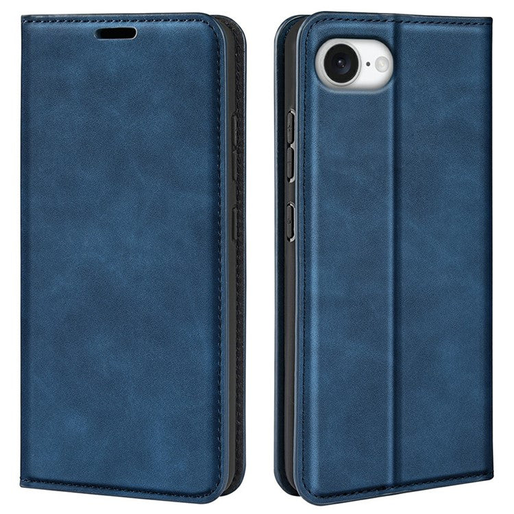 For iPhone SE (2025) Case Skin Touch Leather Wallet Phone Cover - Blue