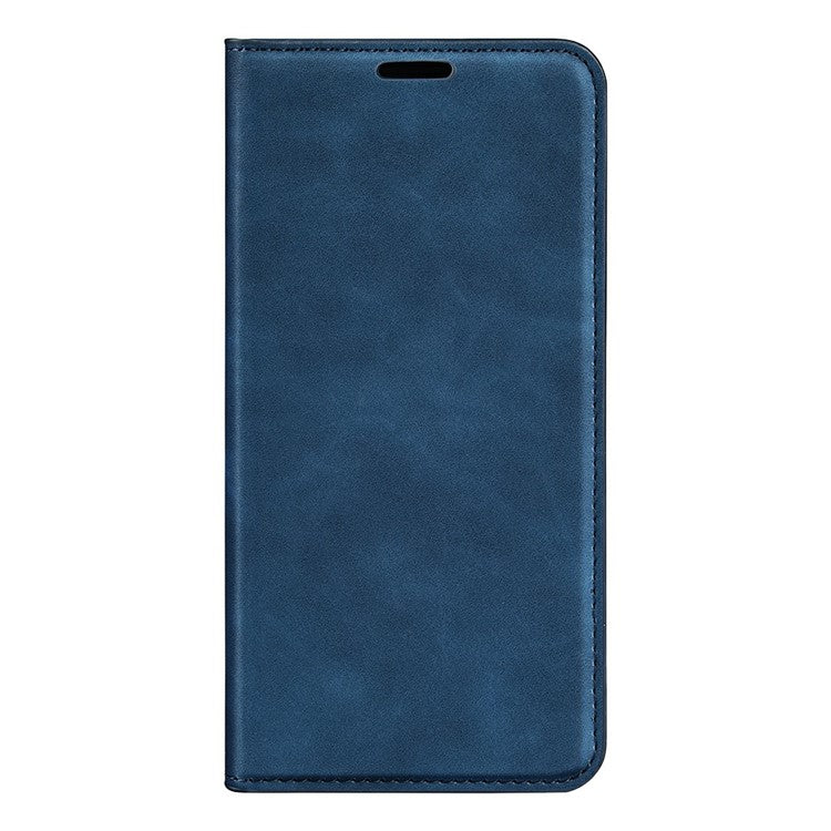 For iPhone 16e Case Skin Touch Leather Wallet Phone Cover - Blue