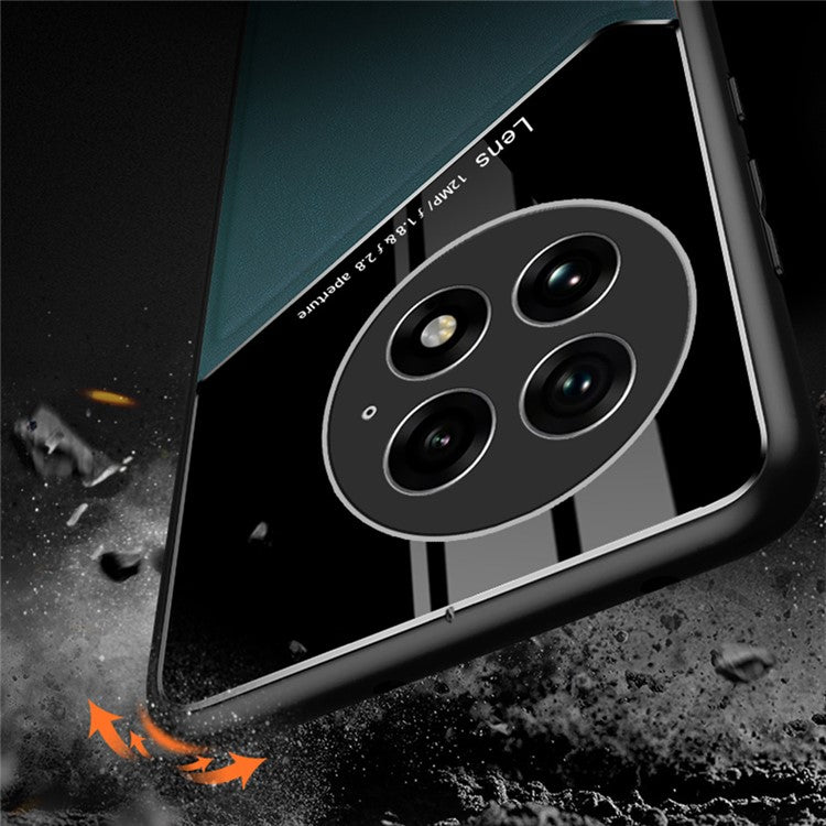 For OnePlus 13 Case Leather Coated PC+TPU Phone Back Cover - Black