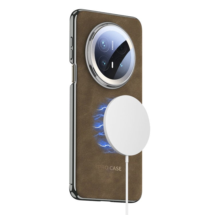 GKK For Huawei Mate 70 Pro / 70 Pro+ Case Compatible with MagSafe Electroplated PU + TPU + PC Phone Cover - Matte Brown