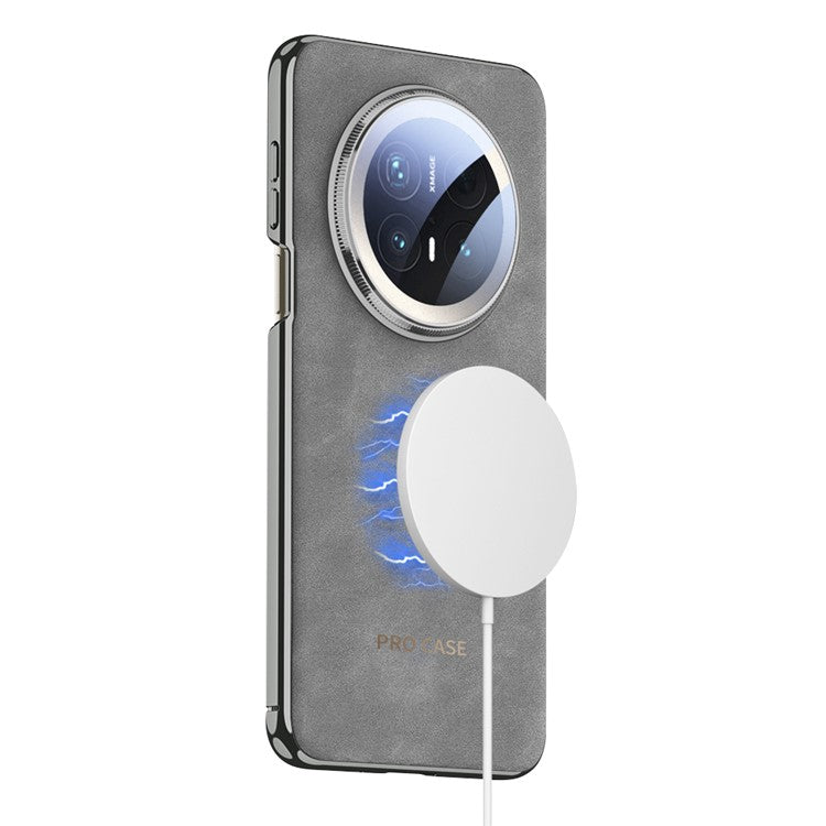 GKK For Huawei Mate 70 Pro / 70 Pro+ Case Compatible with MagSafe Electroplated PU + TPU + PC Phone Cover - Matte Grey