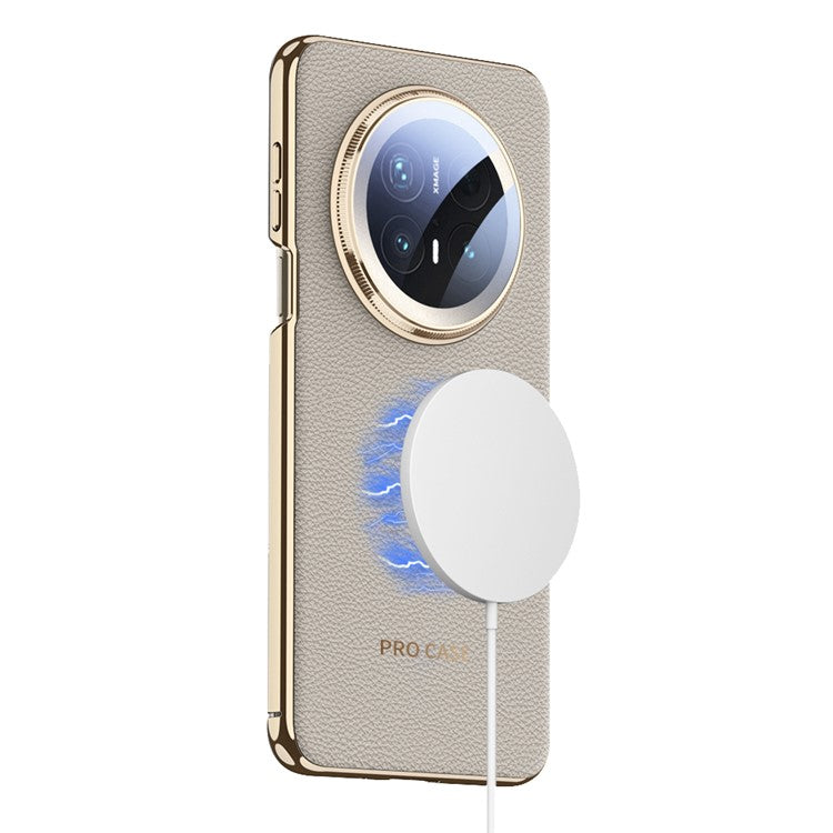 GKK For Huawei Mate 70 Pro / 70 Pro+ Case Compatible with MagSafe Electroplated PU + TPU + PC Phone Cover - White