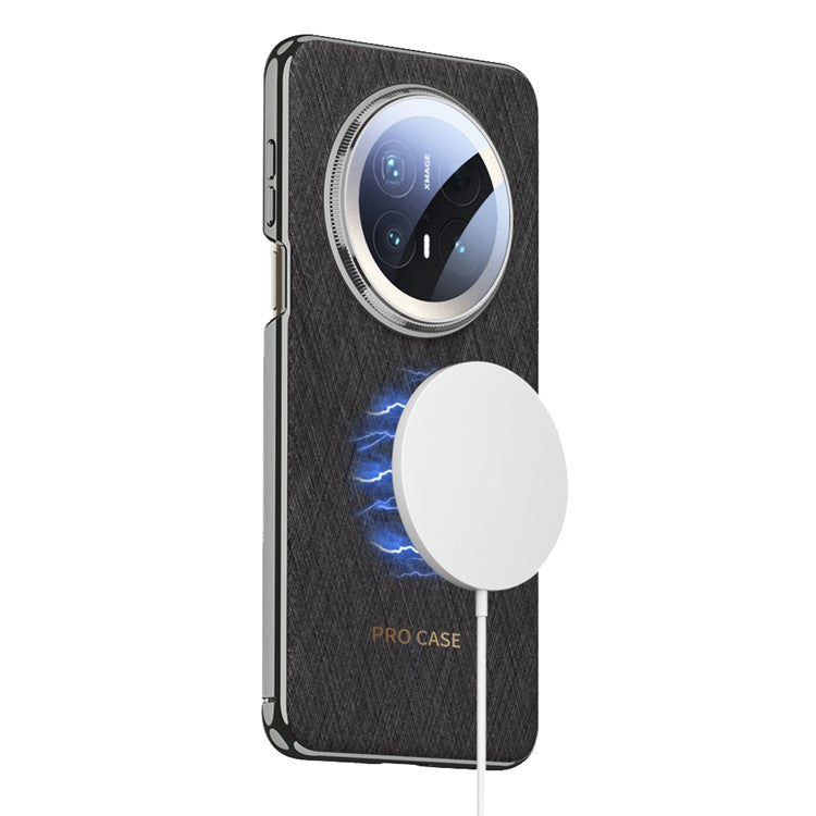 GKK For Huawei Mate 70 Pro / 70 Pro+ Case Compatible with MagSafe Electroplated PU + TPU + PC Phone Cover - Silk Black