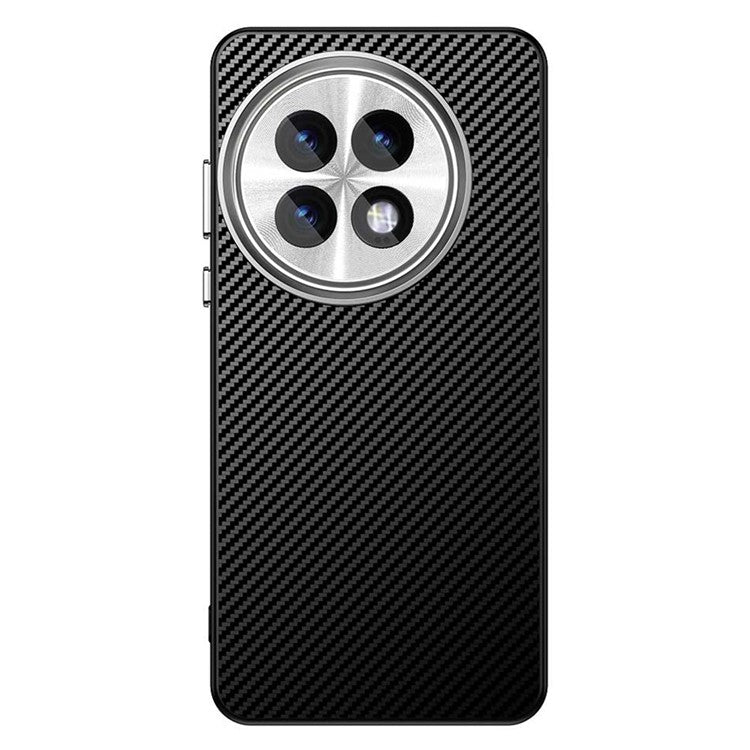 For OnePlus 13 Case Hybrid Phone Back Cover Carbon Fiber Texture - Black