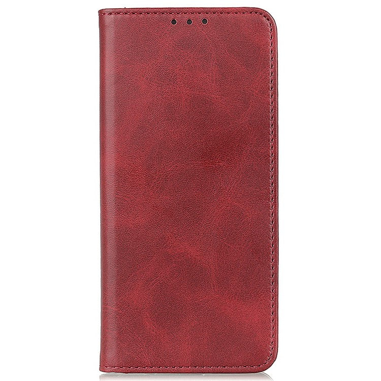 For Motorola Moto G15 4G Case Split Leather Flip Wallet Phone Cover - Red