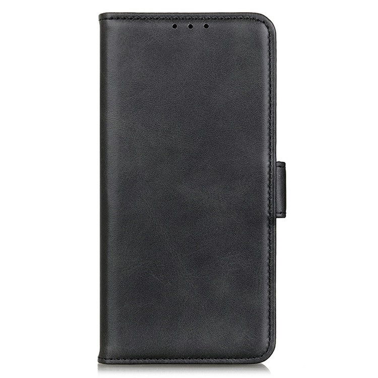 For Motorola Moto G15 4G / G05 4G Case Stand Cowhide Texture PU Leather Phone Cover - Black