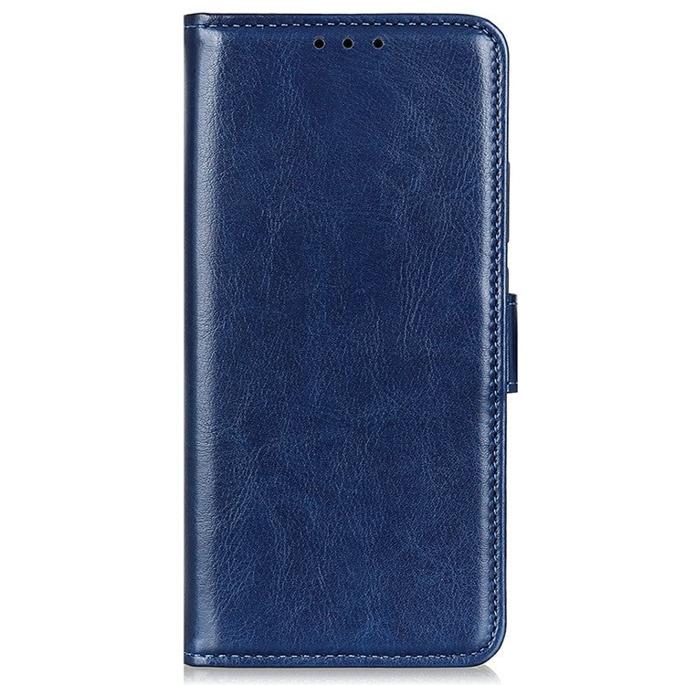 For Motorola Moto G15 4G / G05 4G Case Crazy Horse Texture PU Leather Phone Stand Cover - Blue