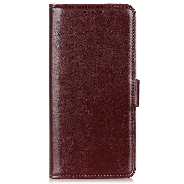 For Motorola Moto G15 4G / G05 4G Case Crazy Horse Texture PU Leather Phone Stand Cover - Brown