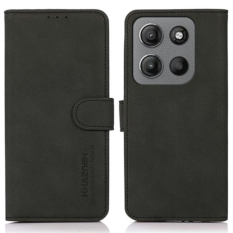 KHAZNEH For Motorola Moto G15 4G  /  G05 4G Stand Case PU Leather Wallet Phone Cover - Black
