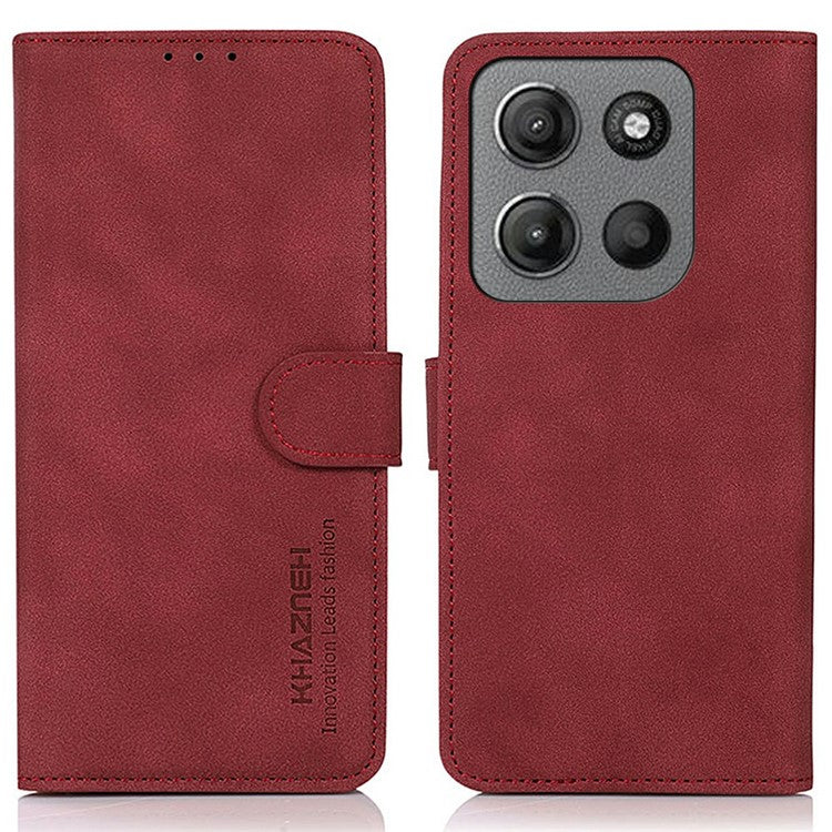 KHAZNEH For Motorola Moto G15 4G  /  G05 4G Stand Case PU Leather Wallet Phone Cover - Red