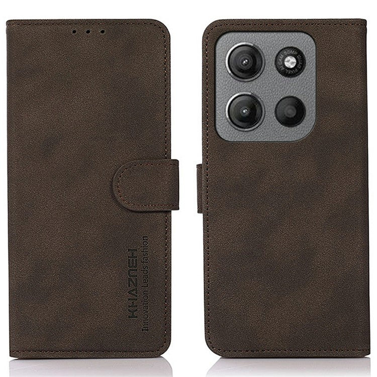 KHAZNEH For Motorola Moto G15 4G  /  G05 4G Stand Case PU Leather Wallet Phone Cover - Brown