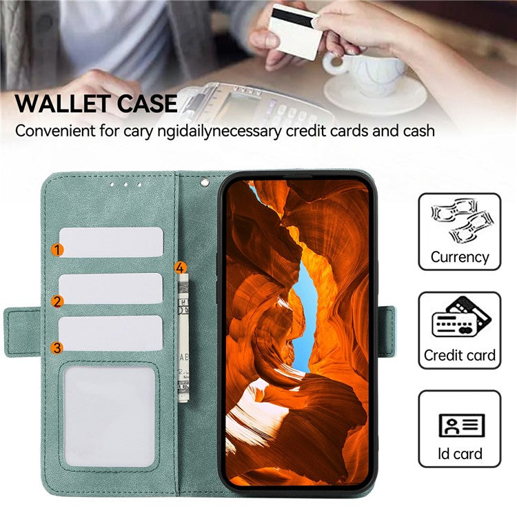 ABEEL For Motorola Moto G15 4G  /  G05 4G Case PU Leather Folio Stand View RFID Blocking Phone Cover - Baby Blue