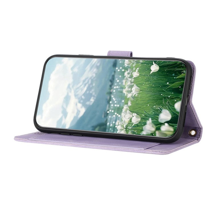 For Motorola Moto X50 Ultra 5G / Edge 50 Ultra 5G Tulip Leather Case Phone Cover with 5 Card Slots Wallet - Purple