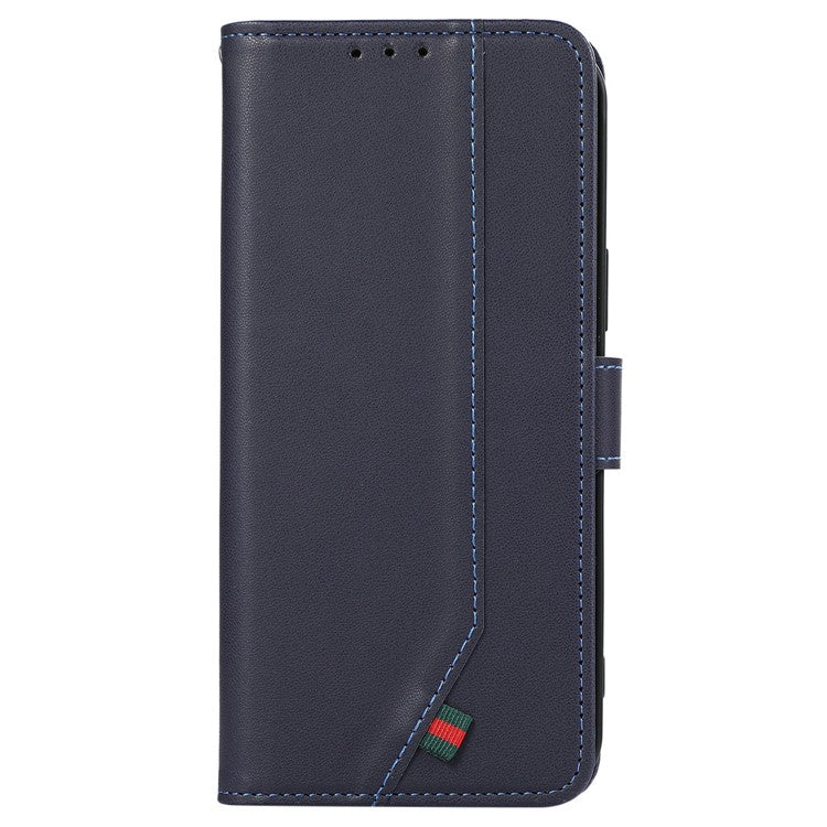 For Motorola Moto G15 4G Case RFID Blocking Flip Leather Phone Cover - Blue