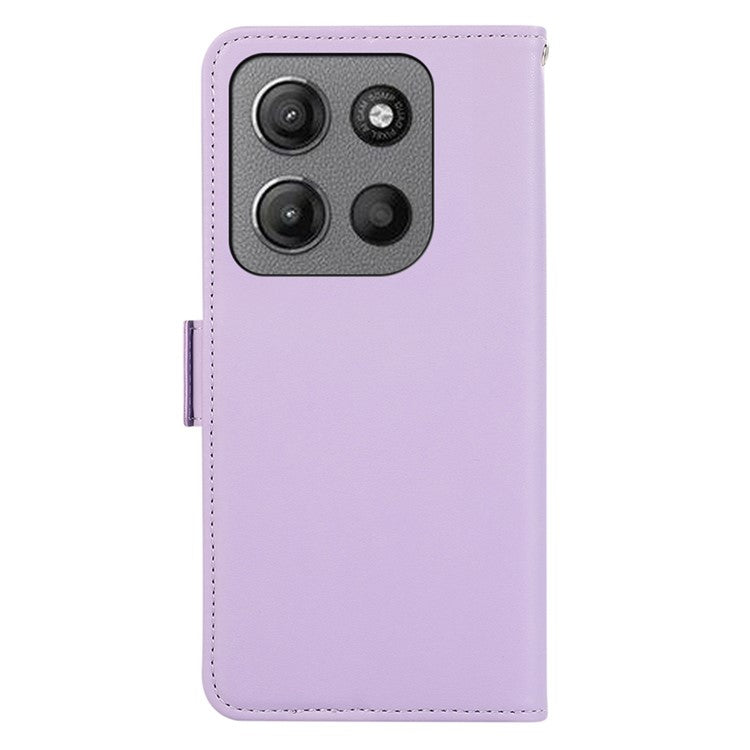 ABEEL For Motorola Moto G15 4G Case Leather Phone Cover with RFID Blocking Wallet - Purple