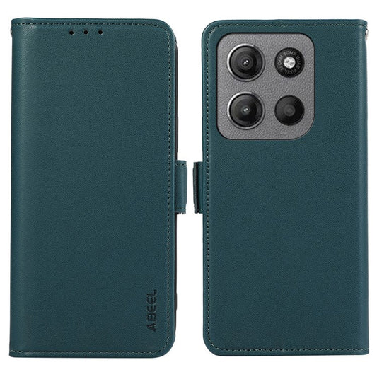 ABEEL For Motorola Moto G15 4G Case Leather Phone Cover with RFID Blocking Wallet - Green