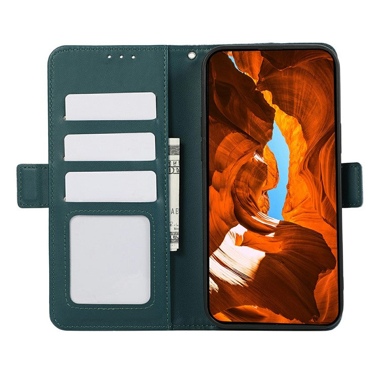 ABEEL For Motorola Moto G15 4G Case Leather Phone Cover with RFID Blocking Wallet - Green