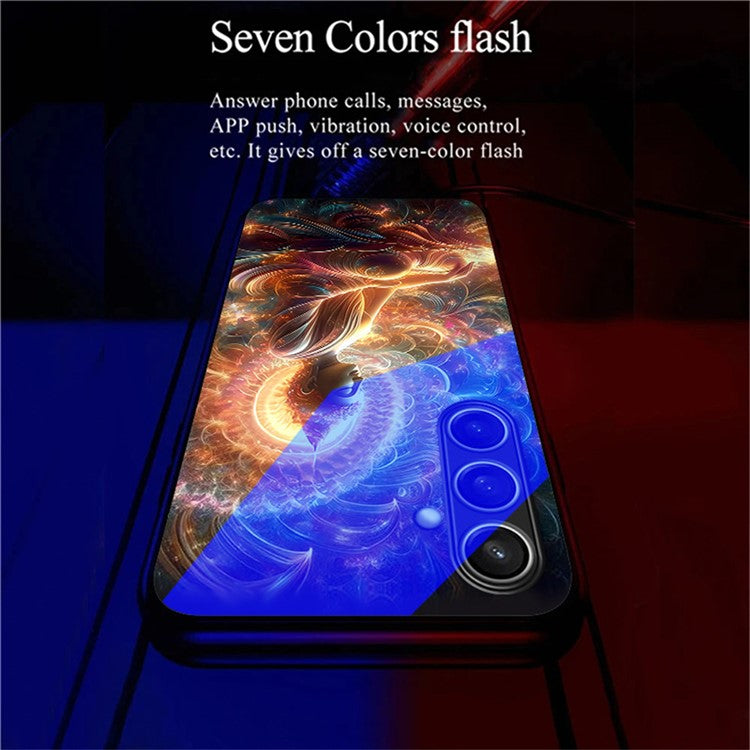 For Samsung Galaxy A56 5G Case Call Flash Series Pattern Printing Tempered Glass + TPU Combo Phone Case - Colorful Buddha