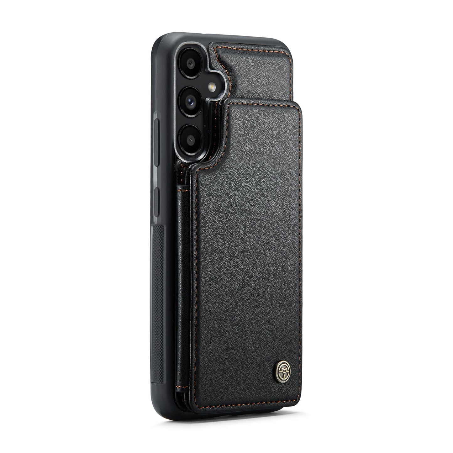 For Samsung Galaxy A36 5G Case CASEME C22 Series Leather+TPU Cover RFID Blocking 5 Card Slots - Black