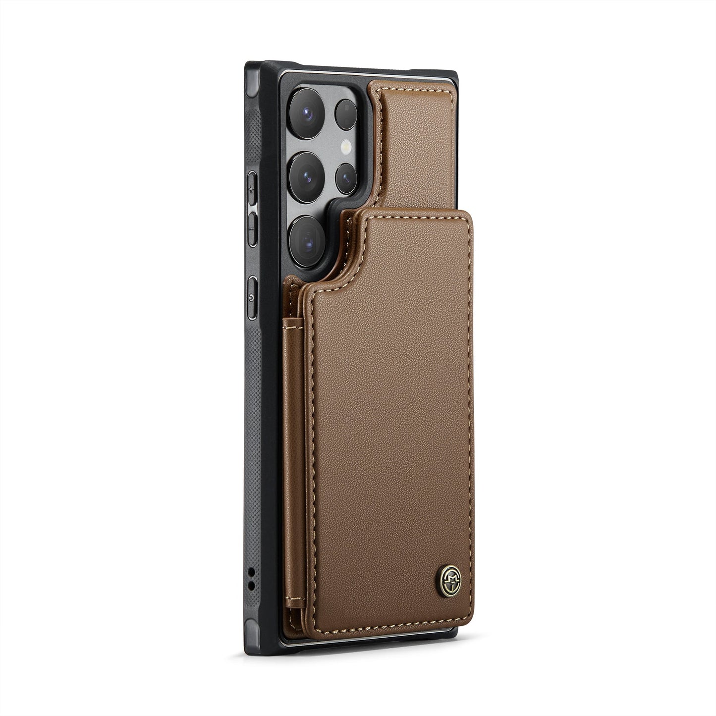 For Samsung Galaxy S25 Ultra Case CASEME C22 Series Leather+TPU Cover RFID Blocking 5 Card Slots - Brown