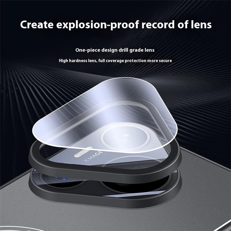 For Huawei Pura 70 Case TPU Frame Metal Back Panel Phone Cover Built In Glass Lens Film - Black