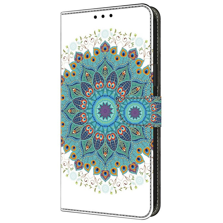 For iPhone 16 Plus Case Pattern Printing Anti-Drop Leather Flip Wallet Phone Cover - Peacock