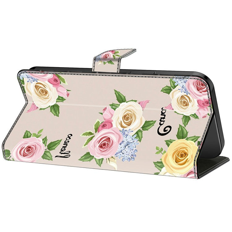 For Google Pixel 9 Pro XL Case Pattern Printing Anti-Drop Leather Flip Wallet Phone Cover - Colorful Flowers