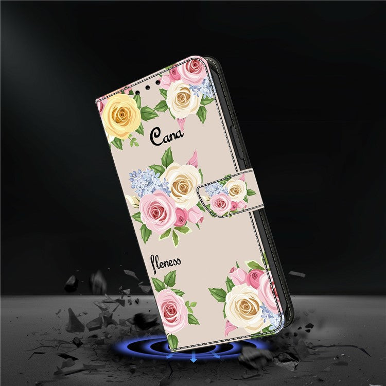 For Google Pixel 9 Pro XL Case Pattern Printing Anti-Drop Leather Flip Wallet Phone Cover - Colorful Flowers