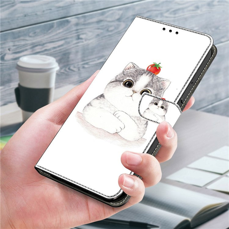For Google Pixel 9 Pro XL Case Pattern Printing Anti-Drop Leather Flip Wallet Phone Cover - Cute Cat
