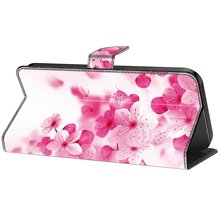 For Google Pixel 9 Pro XL Case Pattern Printing Anti-Drop Leather Flip Wallet Phone Cover - Red Flowers