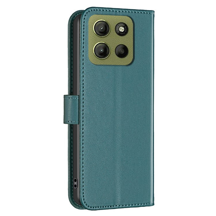 BINFEN COLOR BF17 For Motorola Moto G15 4G Case Wallet Folio Flip Leather Cover - Green