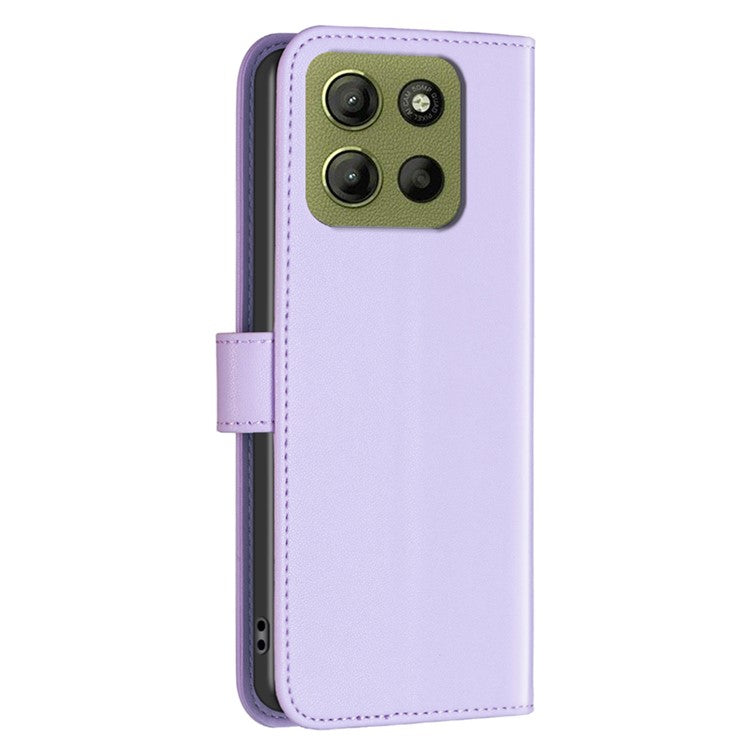 BINFEN COLOR BF17 For Motorola Moto G15 4G Case Wallet Folio Flip Leather Cover - Purple
