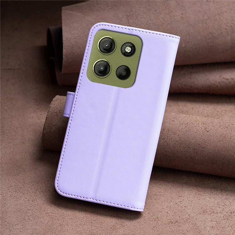 BINFEN COLOR BF17 For Motorola Moto G15 4G Case Wallet Folio Flip Leather Cover - Purple