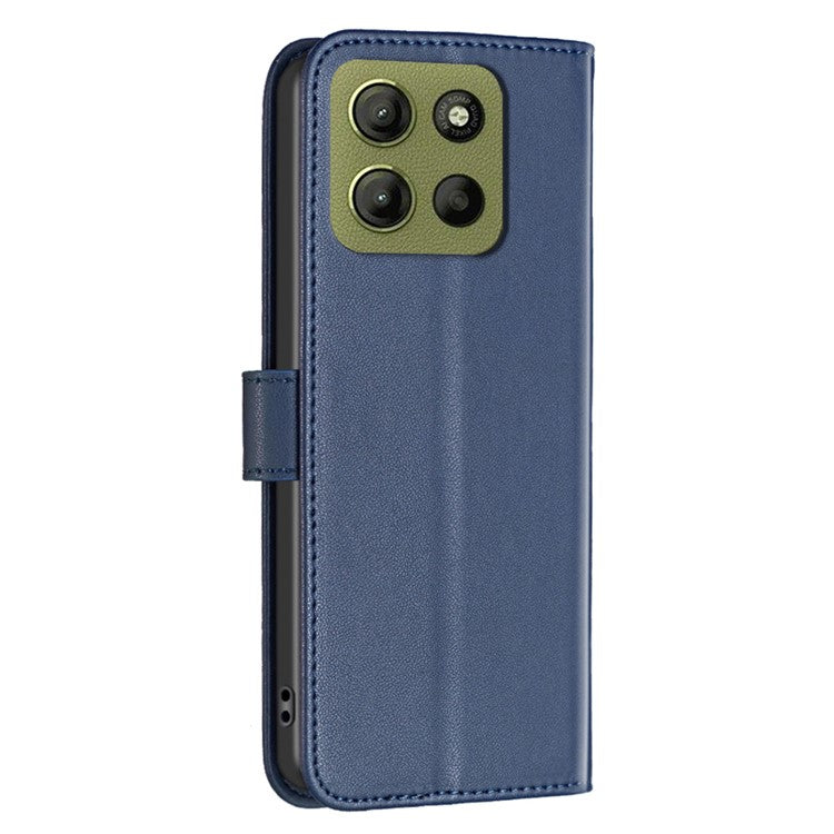 BINFEN COLOR BF17 For Motorola Moto G15 4G Case Wallet Folio Flip Leather Cover - Blue