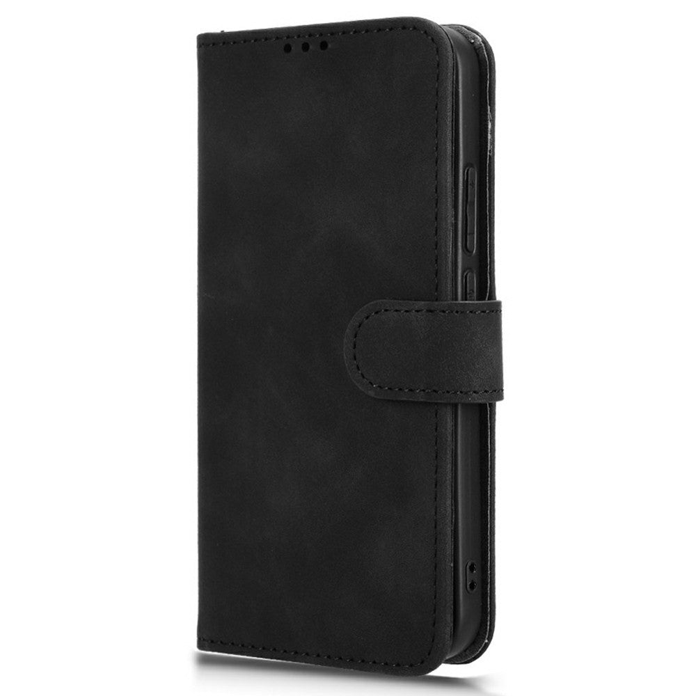 For Oppo Reno13 5G (Global) Leather Case Skin Feel Anti Drop Wallet Flip Phone Cover - Black