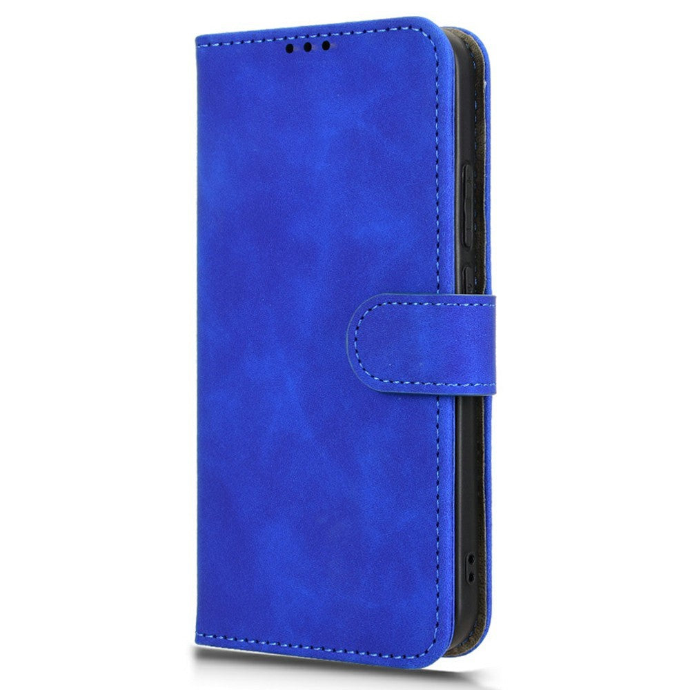 For Oppo Reno13 5G (Global) Leather Case Skin Feel Anti Drop Wallet Flip Phone Cover - Blue