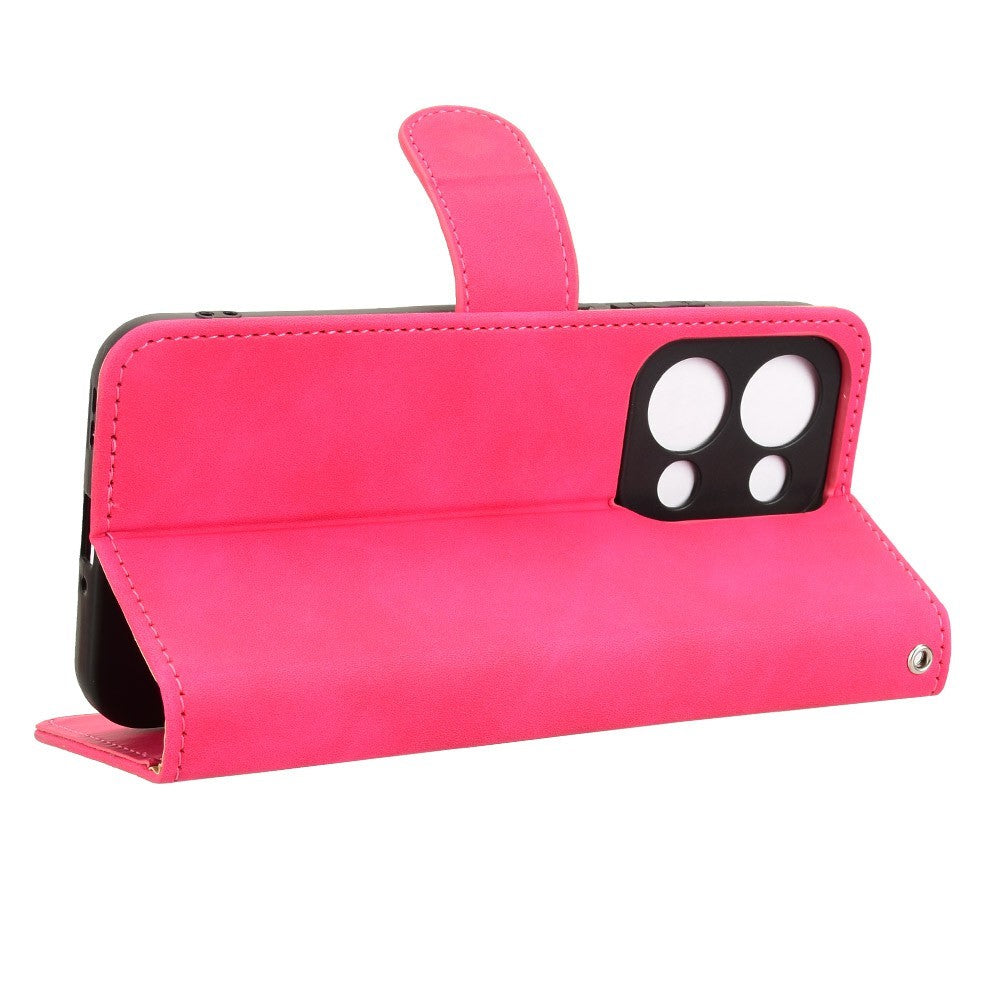 For Oppo Reno13 5G (Global) Leather Case Skin Feel Anti Drop Wallet Flip Phone Cover - Rose