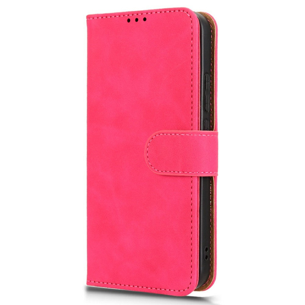 For Oppo Reno13 5G (Global) Leather Case Skin Feel Anti Drop Wallet Flip Phone Cover - Rose