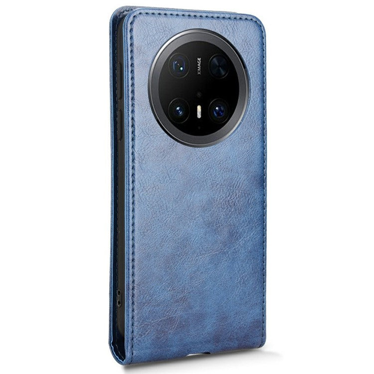 For Huawei Mate 70 Pro / Mate 70 Pro+ Case with Card Slot Magnetic Vertical Flip Leather Phone Cover - Dark Blue