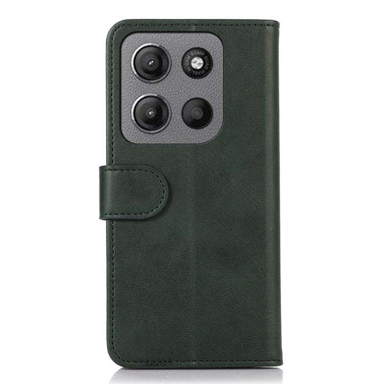 For Motorola Moto G15 4G / G05 4G Case Cowhide Texture Leather Wallet Phone Cover with Stand - Green