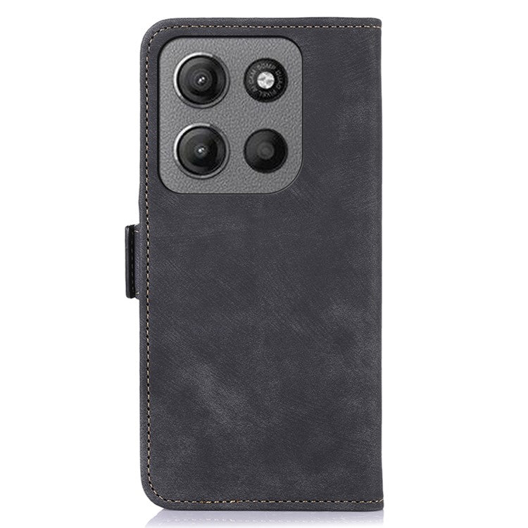 ABEEL For Motorola Moto G15 4G / G05 4G Wallet Phone Case Retro Leather Flip Cover with Stand - Black