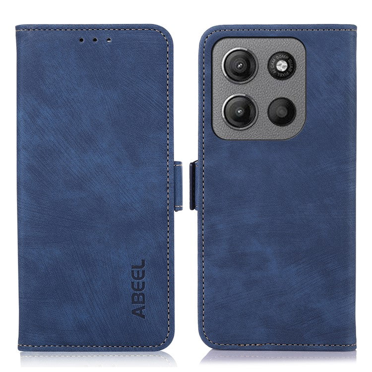 ABEEL For Motorola Moto G15 4G / G05 4G Wallet Phone Case Retro Leather Flip Cover with Stand - Blue