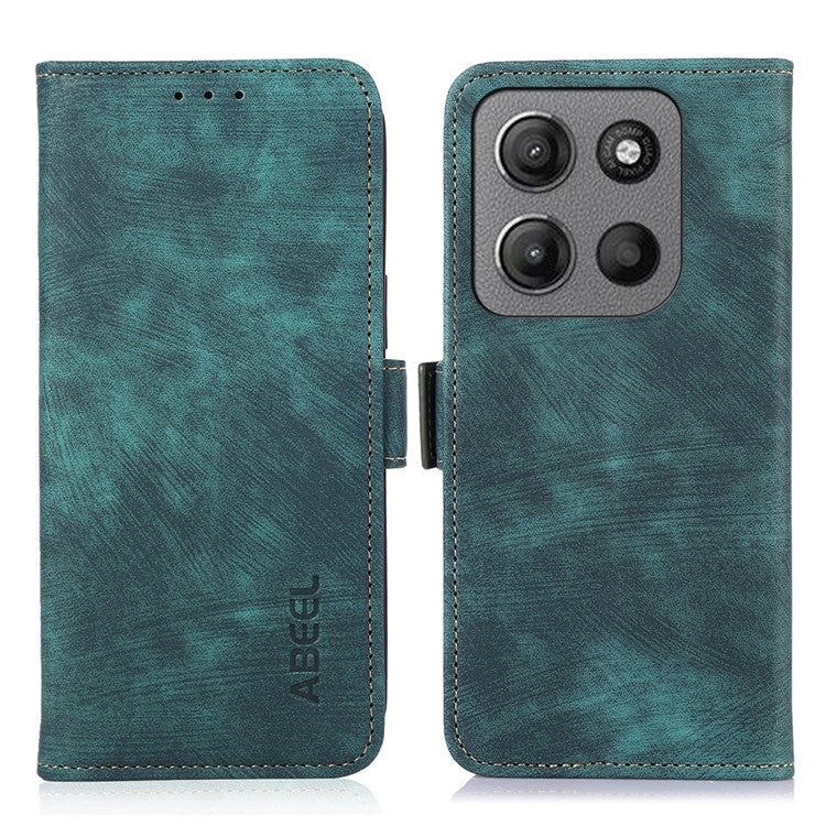 ABEEL For Motorola Moto G15 4G / G05 4G Wallet Phone Case Retro Leather Flip Cover with Stand - Green